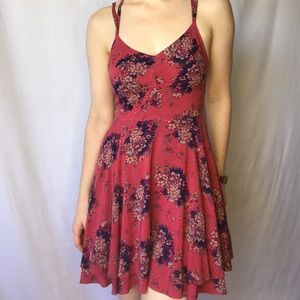 Floral summer dress with open back
